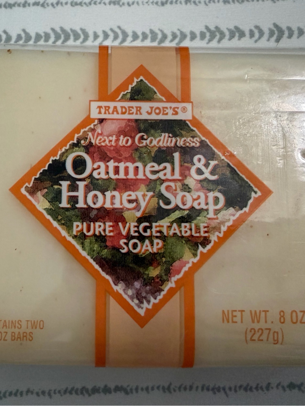 Trader Joe's Oatmeal & Honey Soap - Contains 2 bars.